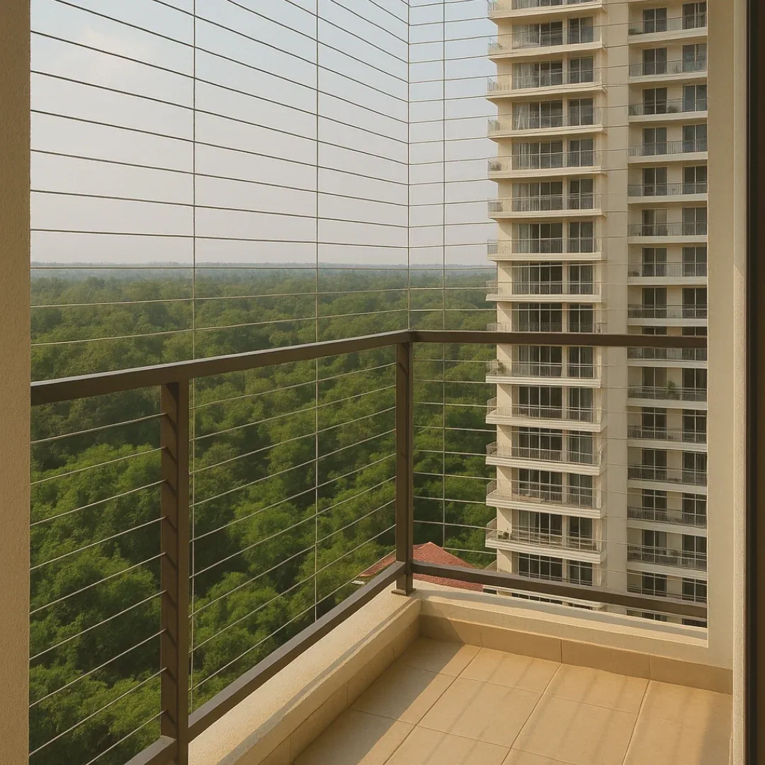 Balcony invisible grill installation in Bengaluru